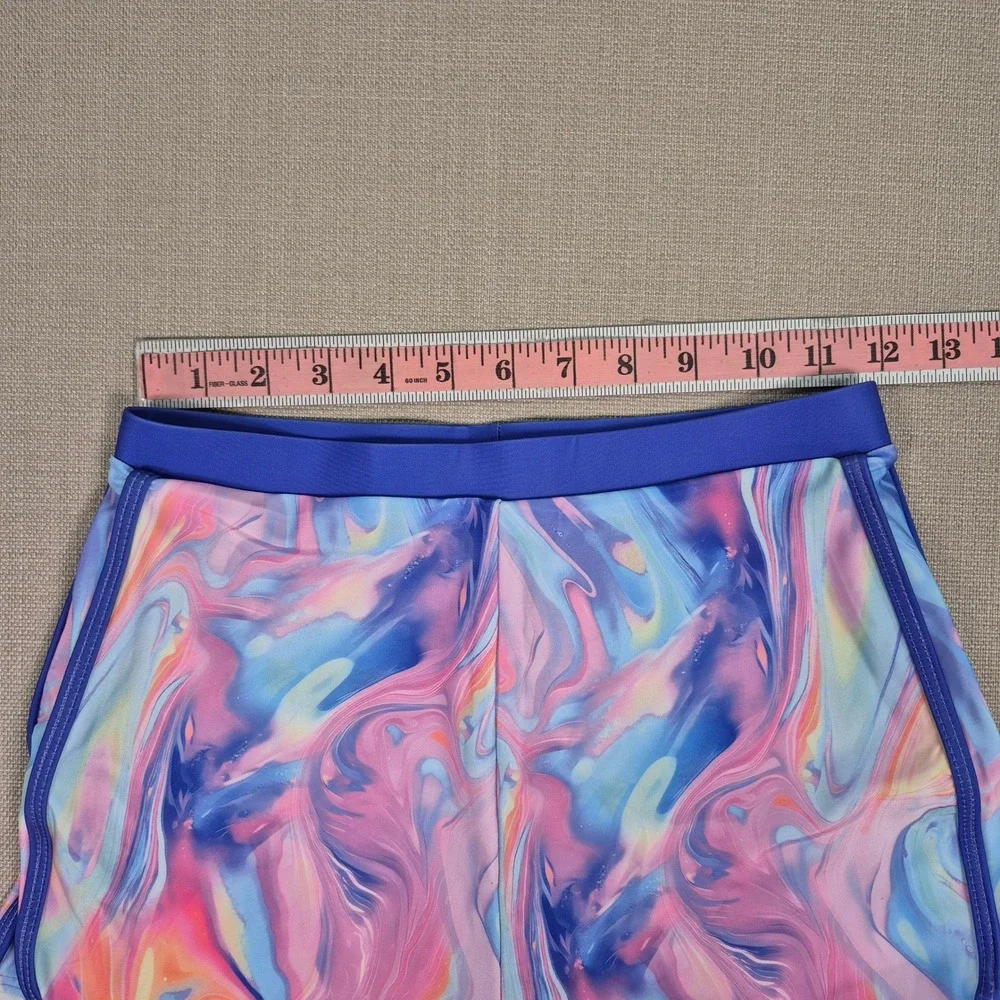 Generic Girl 3-Piece Tankini Swimsuit Set Marble Swirl Pink Blue Purple Size 15Y